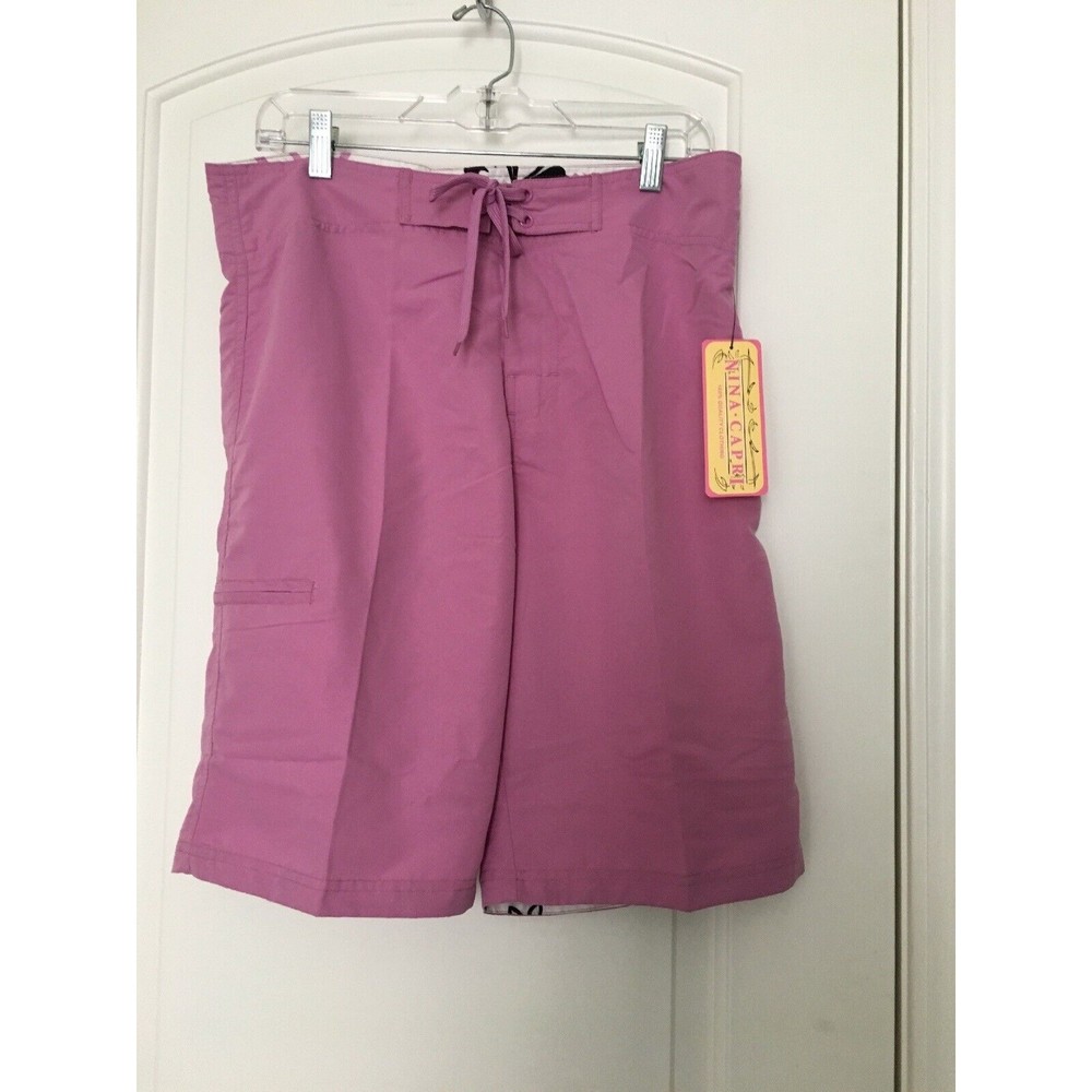 Nina Capri Women's Purple Capri Shorts Pockets Size 10